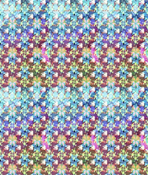 Eskiz arkaplan modeli. Yapraklı çiçekler ve doğal renklerde papatya çiçekleri. Raster - stok.