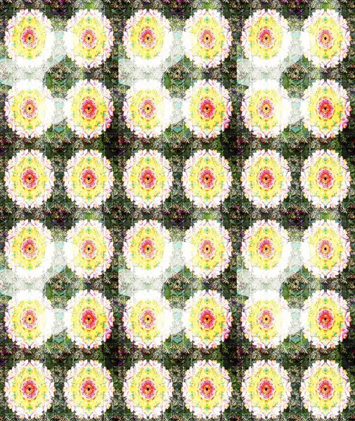 Raster illüstrasyonundaki çiçek desenli çizim. Tarafsız renklerde çiçekler.