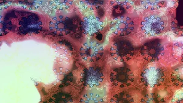 Raster - stok. Yapraklı çiçekler ve doğal renklerde papatya çiçekleri. Taslak arkaplan deseni.