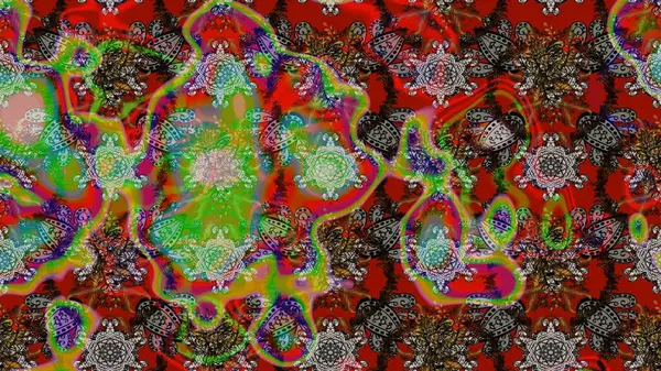 Çiçekler kırmızı, kahverengi ve gri renklerde. Raster illüstrasyonu. Robot resim. Şirin çiçek elementleri..