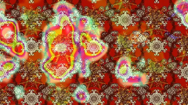 Kahverengi, kırmızı ve nötr renklerde çiçekler. Küçük çiçekte sevimli çiçek deseni var..