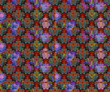 Düz Çiçek Elementleri Tasarımı. Raster güzel kumaş deseni çiziyor. Çiçek deseni. Renkli Bahar Teması çizim şablonu.