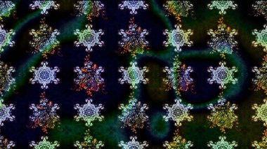 Çiçek desenli çizim. Raster illüstrasyonu. Raster illüstrasyonu. Asya tekstil tarzında. Siyah renkte çiçekler.