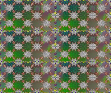 Yeşil ve gri renklerde. Anti-stres için soyut örnek sayfası. Raster illüstrasyonu.