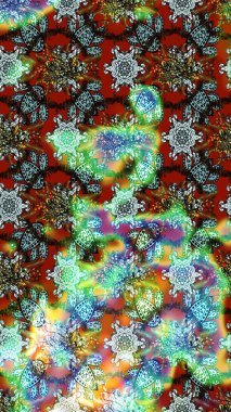 Raster Çiçek İllüstrasyonu 'nun şirin tekstili. Yeşil renkli etnik çiçeklerle zarif eskiz deseni.