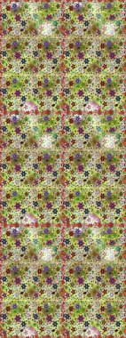 Motley illüstrasyonu. Moda baskıları için zarif bir şablon. Küçük renkli çiçekler. Çiçekli bahar çiçekleri. Küçük çiçekte şirin desenler.