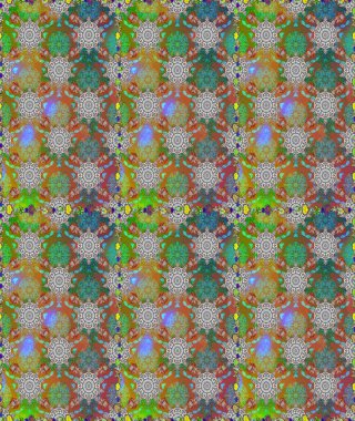 Renkli Bahar Temalı Kusursuz Arkaplan. Süslü kumaş deseni. Düz Çiçek Elementleri Tasarımı. Raster illüstrasyonunda kusursuz çiçek deseni.