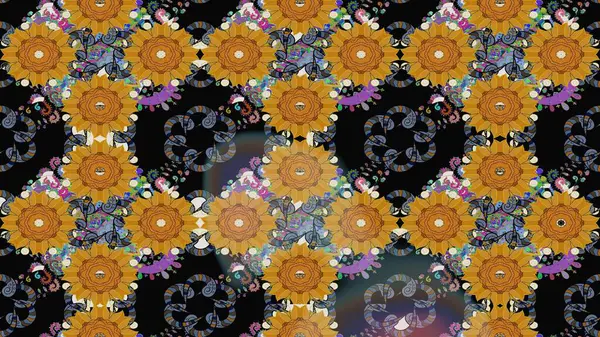 Suluboya çizimi. Çiçekli eskiz deseni. El çizimi. Siyah renkte çiçekler.