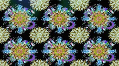 Çiçeklerle kusursuz desen. Suluboya çizimi. El çizimi. Siyah ve nötr renkte çiçekler.