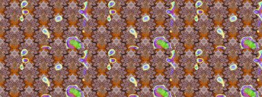 Vadinin çiçekleri kahverengi renklerde. Çiçeksel çizim kalıbının çizimi.