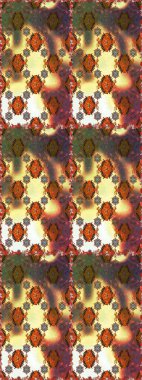 Yapraklı çiçekler ve kahverengi renkli papatya çiçekleri. Kusursuz bir arka plan modeli. Raster - stok.