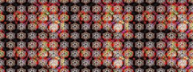 Raster düz çiçek çizim deseni. Siyah renkli çiçekler. Tasarım hediye paketi, tebrik kartları, posterler ve afiş tasarımı.