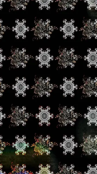 Parlak renkli fantezi çiçekleri, yapraklar, siyah renkli tomurcuklar. Suluboya el çizimi elementli çiçek çizimi deseni.