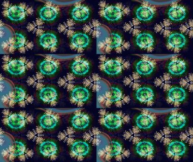 Renkli Yaz Temalı eskiz kalıbı. Raster Illustrasyon 'daki Çiçek Deseni' nin son moda çizimi. Güzel kumaş deseni. Düz Çiçek Elementleri Tasarımı.