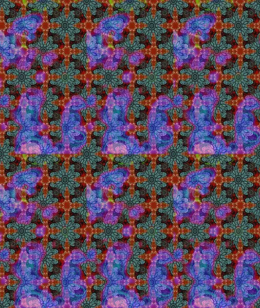 Mavi renkli çiçek desenli çizim. Suluboya tarzında mavi renkte çiçekler.