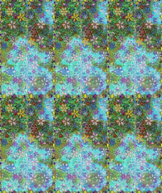 Raster desen. Fantezi kumaş deseni. Çiçekler, suluboya ile sorunsuz çiçek desenli.