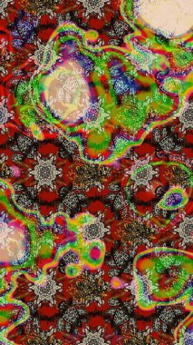 Düz Çiçek Elementleri Tasarımı. Raster güzel kumaş deseni çiziyor. Çiçek deseni. Renkli Bahar Teması çizim şablonu.