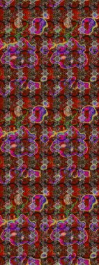 Kahverengi, kırmızı ve gri papatyalar kahverengi, kırmızı ve gri renklerde. Raster illüstrasyonu. Kahverengi, kırmızı ve gri renklerde.