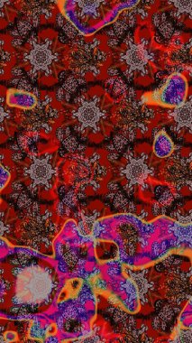 Suluboya çizim kalıbı. Çiçek izi. Çiçekler suluboya tarzında kahverengi, kırmızı ve siyah renkte.