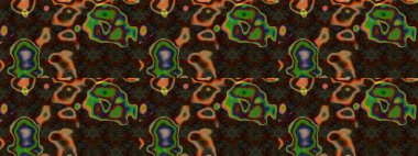 Raster deseni. Raster illüstrasyonu. Küçük çiçekteki sevimli çiçek deseni. Kahverengi, gri ve yeşil renklerde yaz çiçekleri.