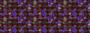 Kahverengi, kırmızı ve mor renkler üzerine çiçek desenli eskiz, el yapımı papatyalar, papatyalar. Tekrarlayan çiçek arkaplanı, zarif kahverengi, kırmızı ve menekşe çiçekli duvar kağıdı.