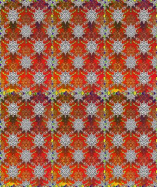 Asya tekstil tarzında. Renkli Bahar Temalı Kusursuz Arkaplan. Düz Çiçek Elementleri Tasarımı. Kusursuz çiçek deseni. Güzel kumaş deseni. Raster illüstrasyonu.