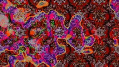 Raster düz çiçek çizim deseni. Kahverengi, kırmızı ve mor renkte çiçekler. Tasarım hediye paketi, tebrik kartları, posterler ve afiş tasarımı.