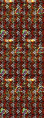 Raster düz çiçek çizim deseni. Hediye ambalaj kağıdı, tebrik kartları, posterler ve pankart tasarımı. Çiçekler kahverengi, kırmızı ve gri renklerde.