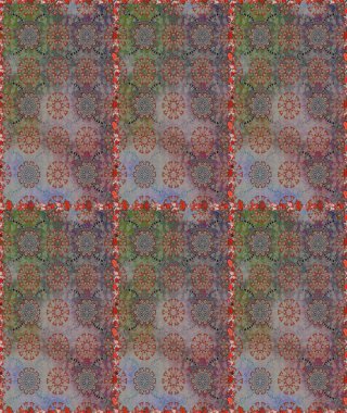 Şablon, pürüzsüz, çiçekli kenar. Çiçek çelengi. Raster illüstrasyonu. Güzel, parlak, pürüzsüz kumaş, tuval. Kıvırcık, parlak örgü. Klasik eski arkaplan.