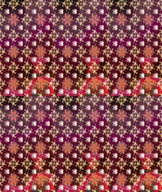 Kahverengi renklerde bahar çiçekleri. Raster illüstrasyonu. Yaprak ve çiçeklerin suluboya resmi, kahverengi renklerdeki çizim deseni.