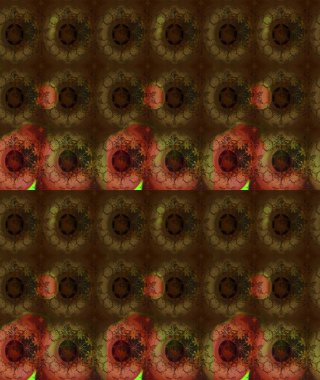 Küçük çiçekteki sevimli çiçek deseni. Raster illüstrasyonu. Raster deseni. Nazikçe, yaz çiçekleri kahverengi renklerde.