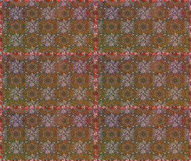 Raster illüstrasyonunda kusursuz çiçek deseni. Kahverengi ve bej renkli çiçekler.