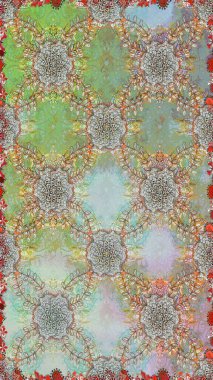 Botanical seamless pattern. Organic elements. Raster pattern. Watercolor effect.