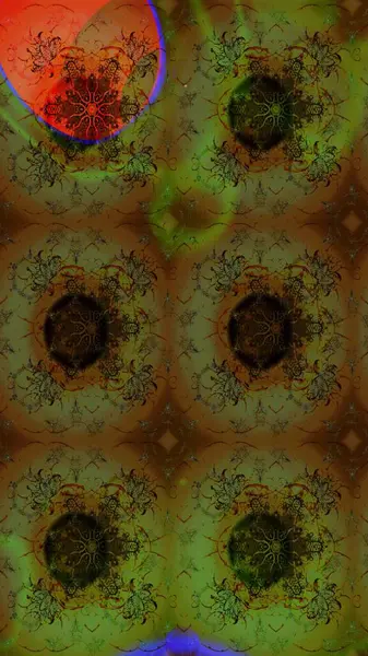 Çiçekli karalama şeklinde Raster çiçek deseni. Raster illüstrasyonu. Yumuşak, yaz çiçekleri yeşil renklerde.