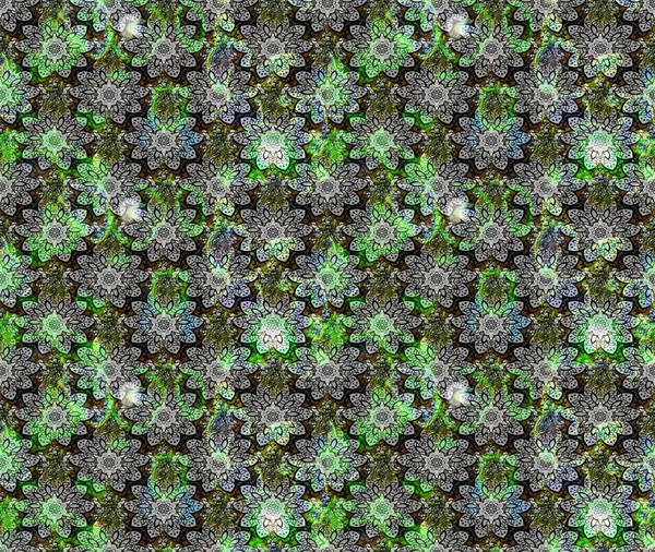 Moda baskıları için zarif bir şablon. Gri çiçekli bahar çiçekleri. Motley illüstrasyonu. Küçük renkli çiçekler. Küçük çiçekte şirin desenler.