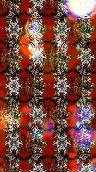 Şatafatlı bahar bahçesi dokusu. Çiçekler kahverengi, kırmızı ve gri renklerde. Kahverengi, kırmızı ve gri renkte çiçek çizimi. Raster illüstrasyonu. Çiçek deseni.