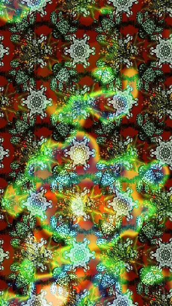 Çiçekli karalama şeklinde Raster çiçek deseni. Nazikçe, güzel çiçek arkaplanı. Çiçekler yeşil, kahverengi ve gri renklerde.