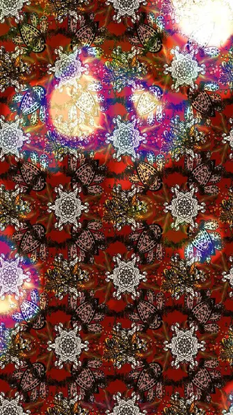 Elle çizilmiş çiçek desenli Raster çizimi. Tekstil, kumaş, ambalaj, hatıra defteri için hoş bir çiçek arkaplanı. Kahverengi, kırmızı ve gri arka planda. Çocuksu tasarım.