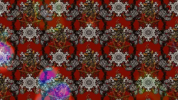 Çiçekli karalama şeklinde Raster çiçek deseni. Raster illüstrasyonu. Nazikçe, yaz çiçekleri kahverengi renklerde.