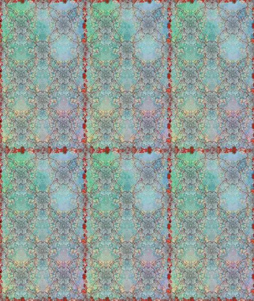 Raster illüstrasyonu. Raster illüstrasyonu. Mavi ve nötr renklerde çiçekler. Kusursuz çiçek deseni. Asya tekstil tarzında.