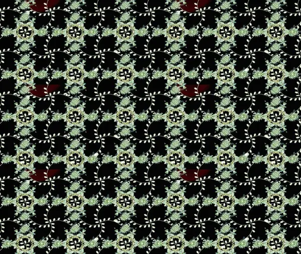 Eski usul küçük çiçekli şirin bir eskiz deseni. Moda arka planında parlak buketler. Kumaş, duvar kağıdı ve kağıt üzerine baskı yapmak için gelişen arka plan. Raster illüstrasyonu.