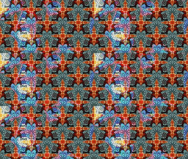 Raster illüstrasyonu. Düz Çiçek Elementleri Tasarımı. Güzel kumaş deseni. Çiçek desenli çizim. Asya tekstil tarzında. Renkli Bahar Teması çizim şablonu.