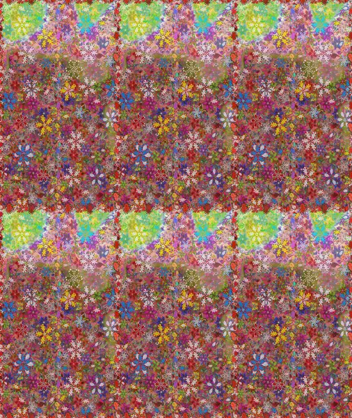 Kahverengi ve nötr renklerde çiçekler. Renkli Bahar Temalı Kusursuz Arkaplan. Düz Çiçek Elementleri Tasarımı. Sevimli çiçek raster deseni.