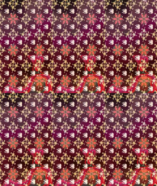 Kahverengi renklerde bahar çiçekleri. Raster illüstrasyonu. Yaprak ve çiçeklerin suluboya resmi, kahverengi renklerdeki çizim deseni.