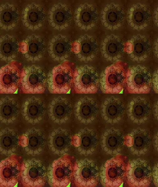 Küçük çiçekteki sevimli çiçek deseni. Raster illüstrasyonu. Raster deseni. Nazikçe, yaz çiçekleri kahverengi renklerde.