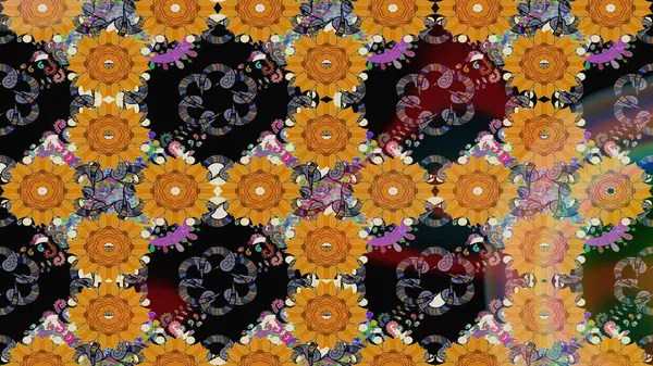 Turuncu renkli yapraklı yabani çiçekler. Raster illüstrasyonu. Suluboya, elle çizilmiş. Taslak arkaplan deseni.