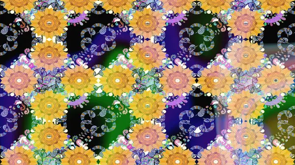 Raster illüstrasyonu. Küçük çiçekteki sevimli çiçek deseni. Çizim.