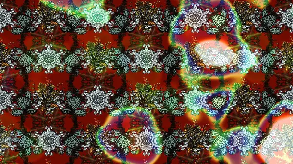 Raster illüstrasyonu. Nazik, yaz çiçekleri kahverengi, kırmızı ve gri renklerde. Küçük çiçekteki sevimli çiçek deseni. Raster deseni.