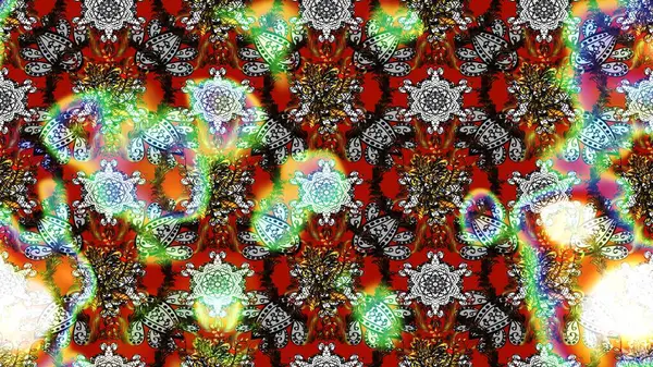 Düz Çiçek Elementleri Tasarımı. Güzel kumaş deseni. Raster Illustrasyon 'daki Çiçek Deseni' nin son moda çizimi. Renkli Yaz Teması çizim şablonu.