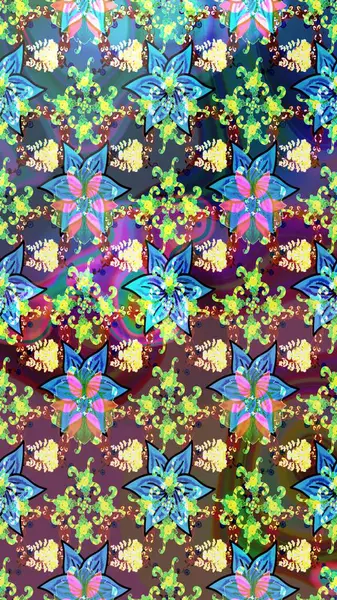 Çiçekli karalama şeklinde Raster çiçek deseni. Yumuşak, yaz çiçekli arka plan. Mavi renkte çiçekler.